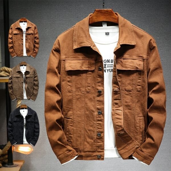 Handsome Korean Style Slim Fit Denim Coat For Men